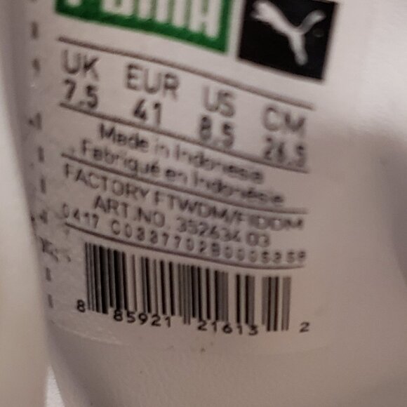 PUMA Suede Classic Men's Sneakers Black & Cream Size 8.5 - Picture 10 of 13